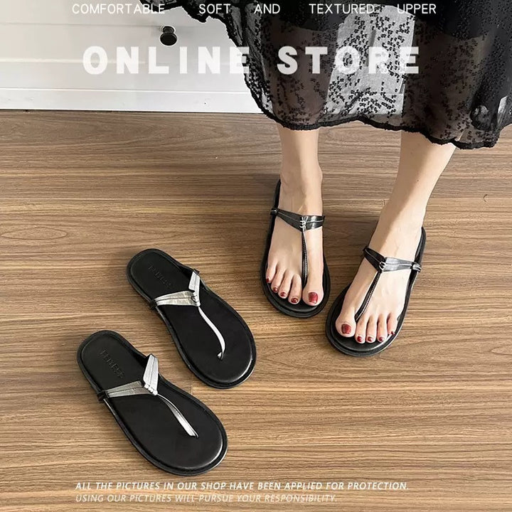 Dame Minimalistiske Højkvalitets Tå-split Sandaler Stilla