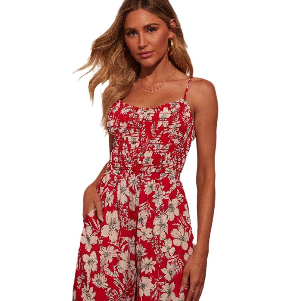 Kvinder Elegant Casual Maxi Kjole med Blomster Mønstre Stilla