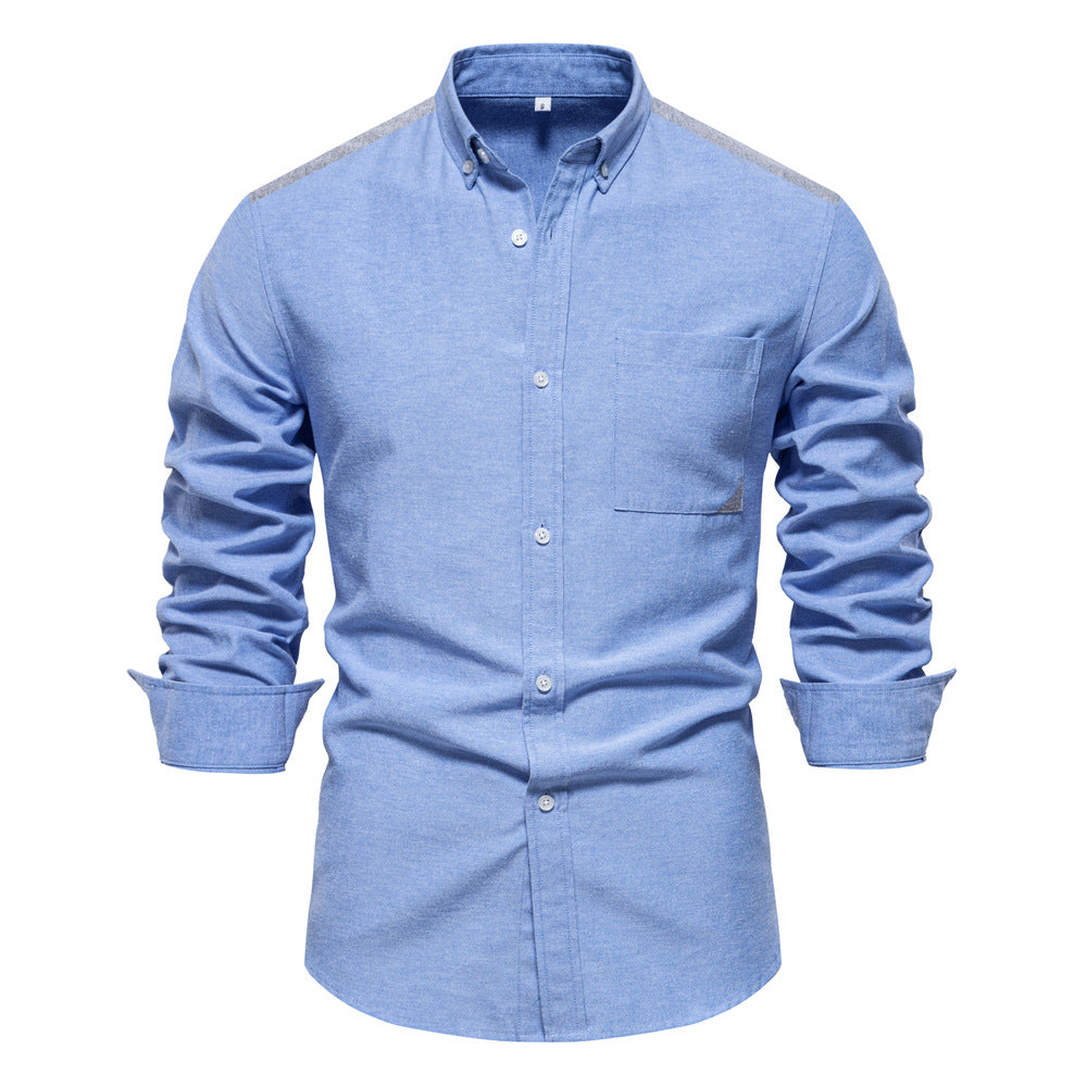 Herre Button-Down Skjorte med moderne skulderdesign og praktisk brystlomme Stilla