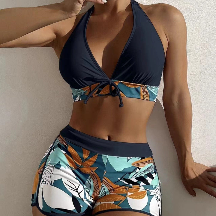 Dame Sport-Bikini med blomsterprint og justerbare stropper Skovae