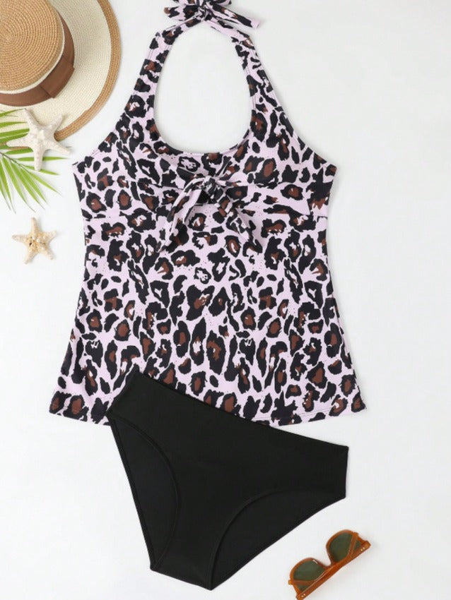 Dame Tankini med raffineret Leo-design og flydende top Stilla