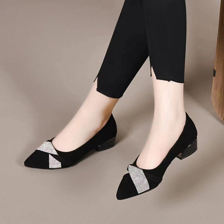 Dame mode Ballerinas med funklende accent og elegant spænde-detail Stilla
