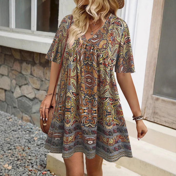 Dame Bohemian Chic Flydende Tunika Kjole Stilla