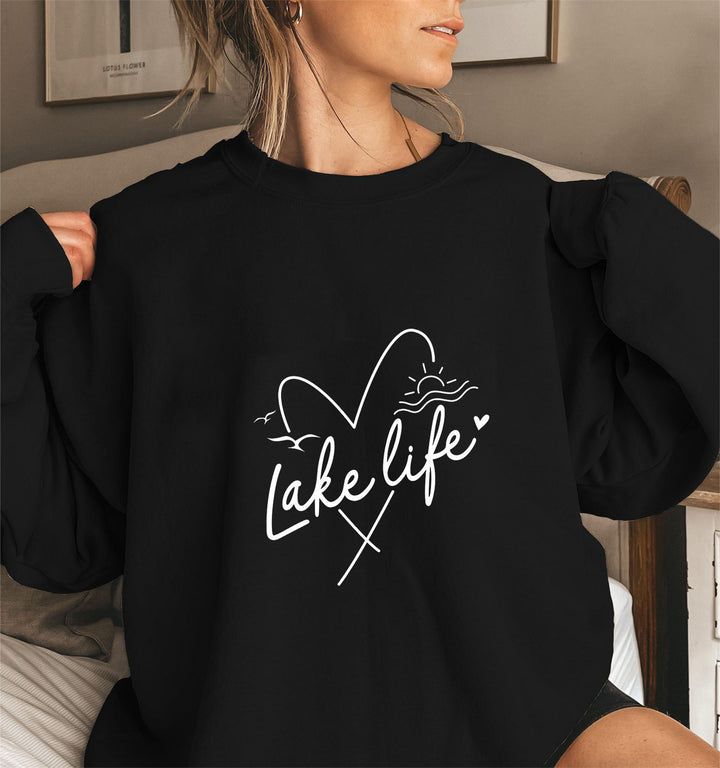 Kvinders sweatshirt med korte ærmer og hjerte motiv Stilla