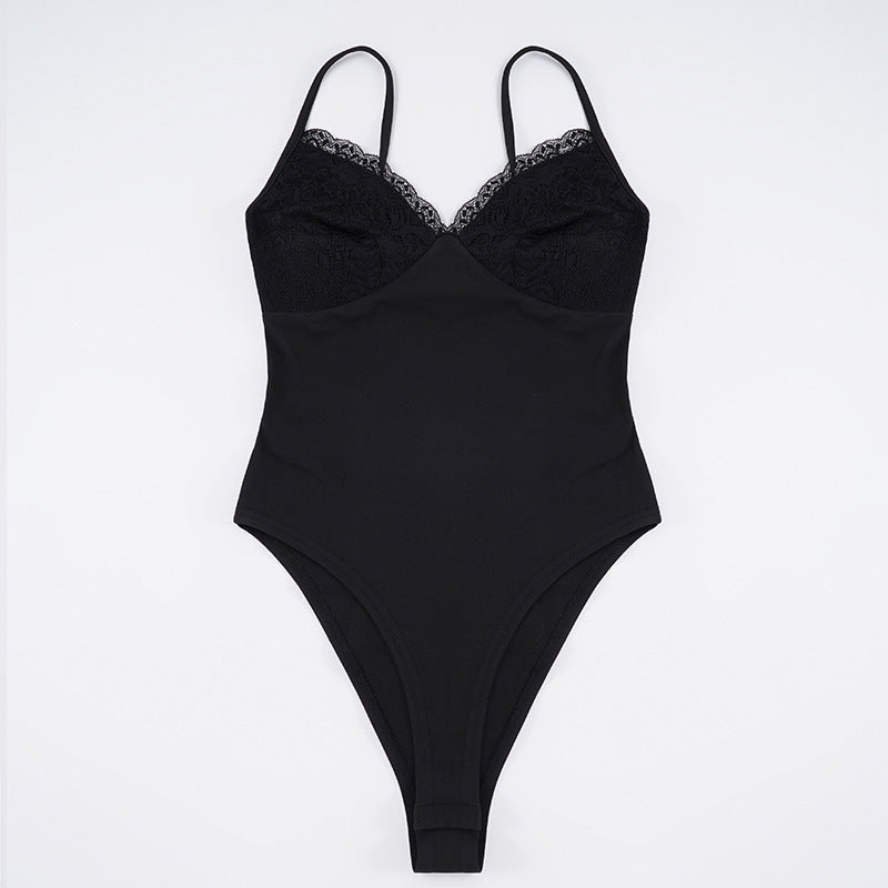 Dame elegant blonde bodysuit med fine stropper Skovae