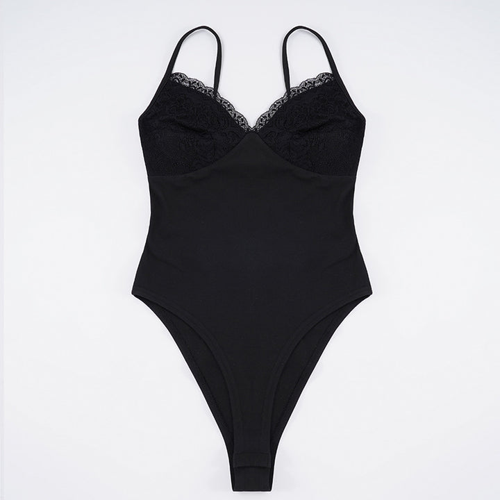 Dame elegant blonde bodysuit med fine stropper Skovae