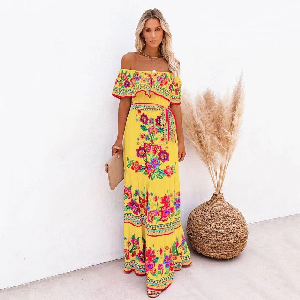 Stilla | Elegant Trykt Flydende Maxi Kjole