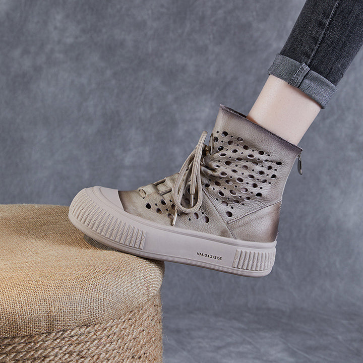 Dame Perforerede Høje Sneakers med Gummisål Stilla