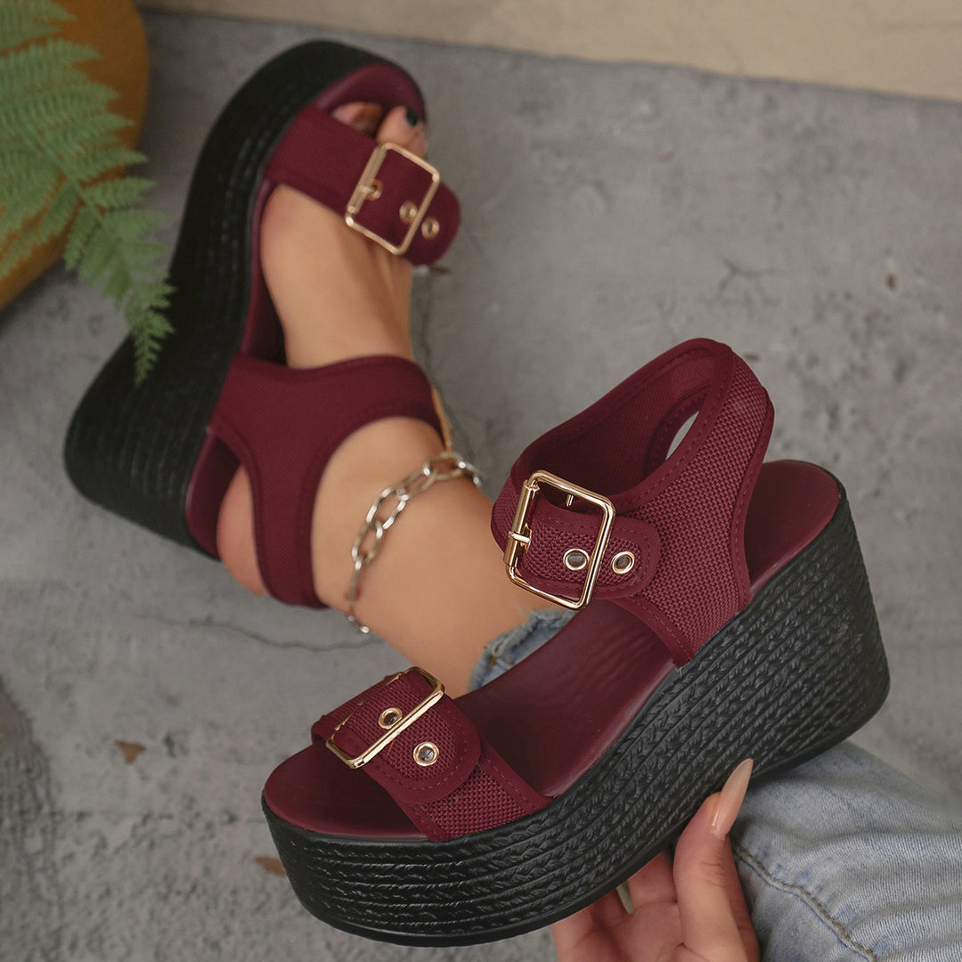 Dame Wedge-sandaler med åndbart overmateriale og robust bast-design Stilla
