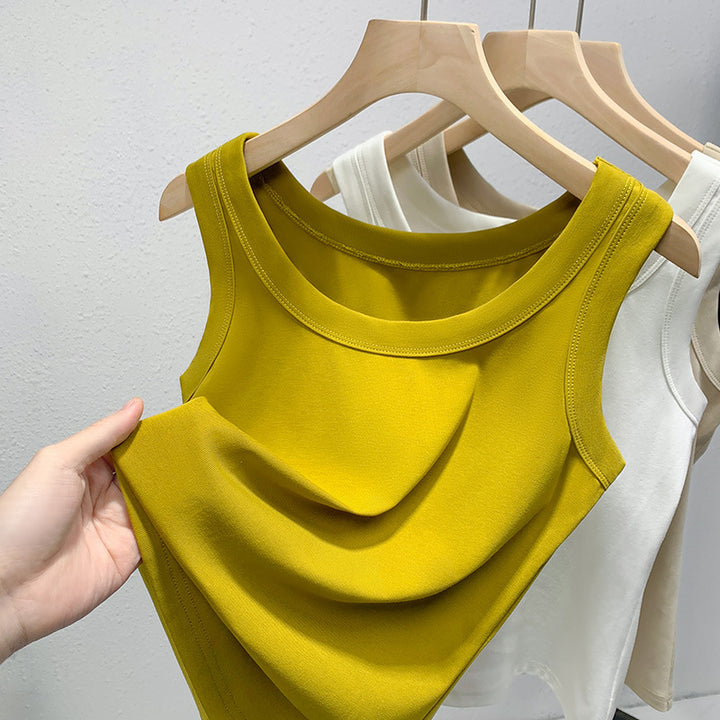Dame tanktop uden ærmer med raffineret draperingseffekt Stilla