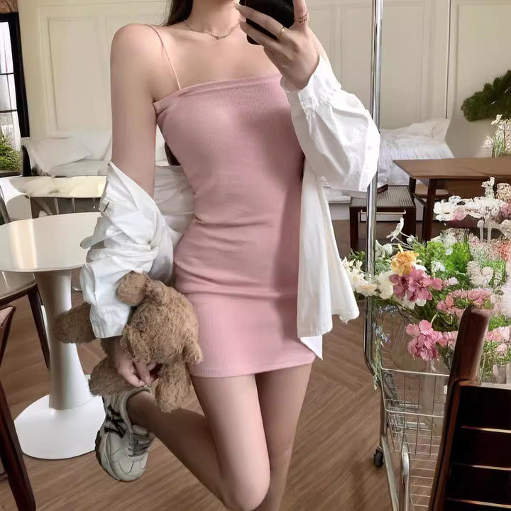 Femme Ribbede Bodycon Mini Kjole Stilla
