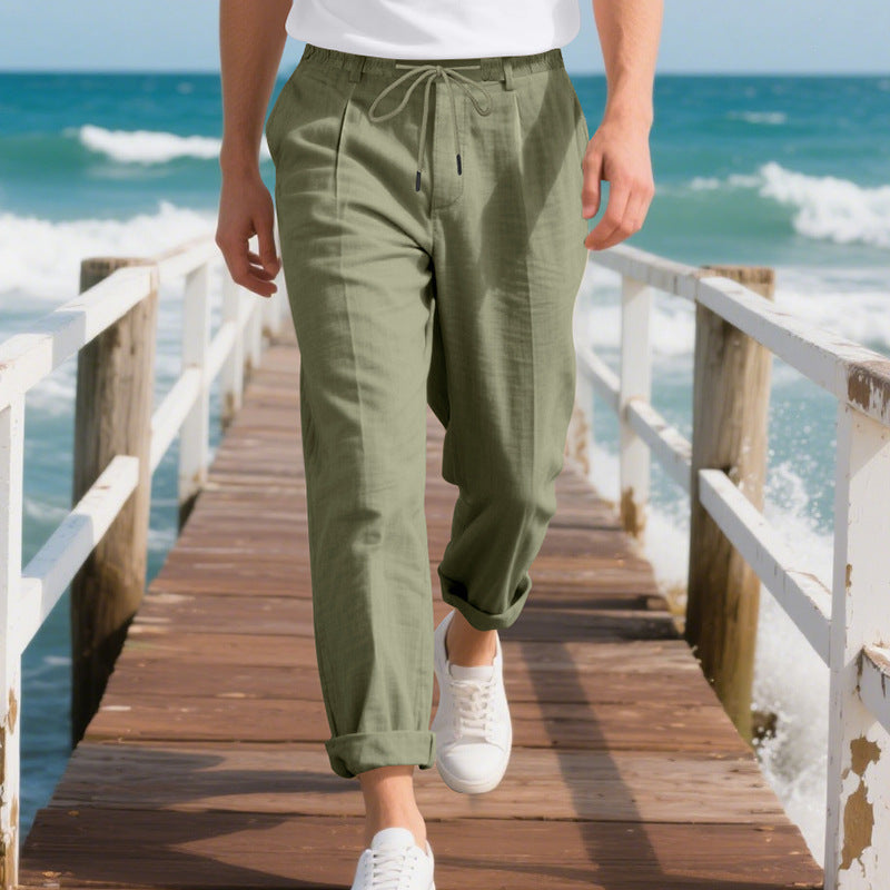 Herrer løse sommerbukser med justerbar snor og åndbare egenskaber Stilla