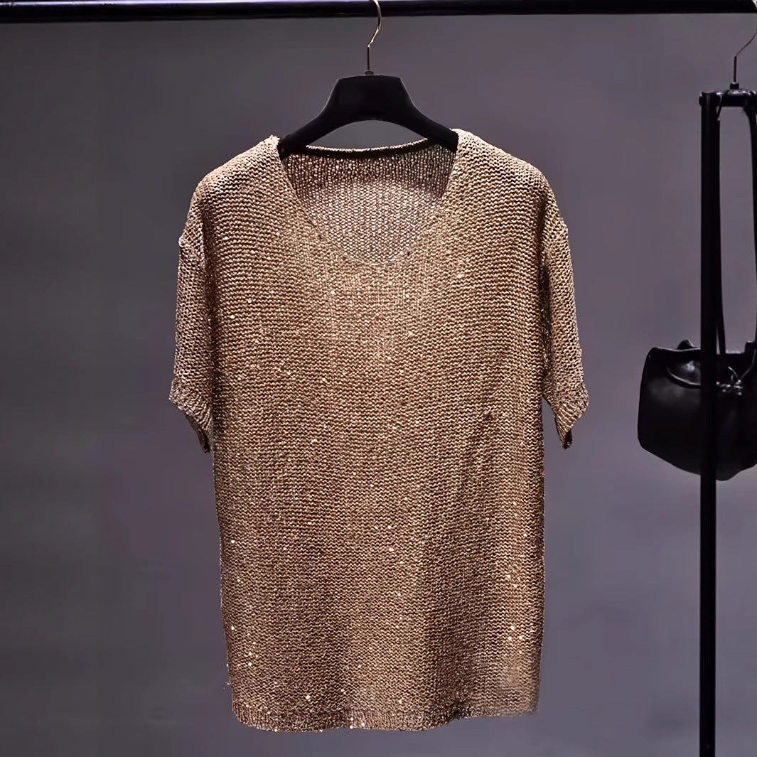 Dame Luxe Funklende Strikoverdel Stilla