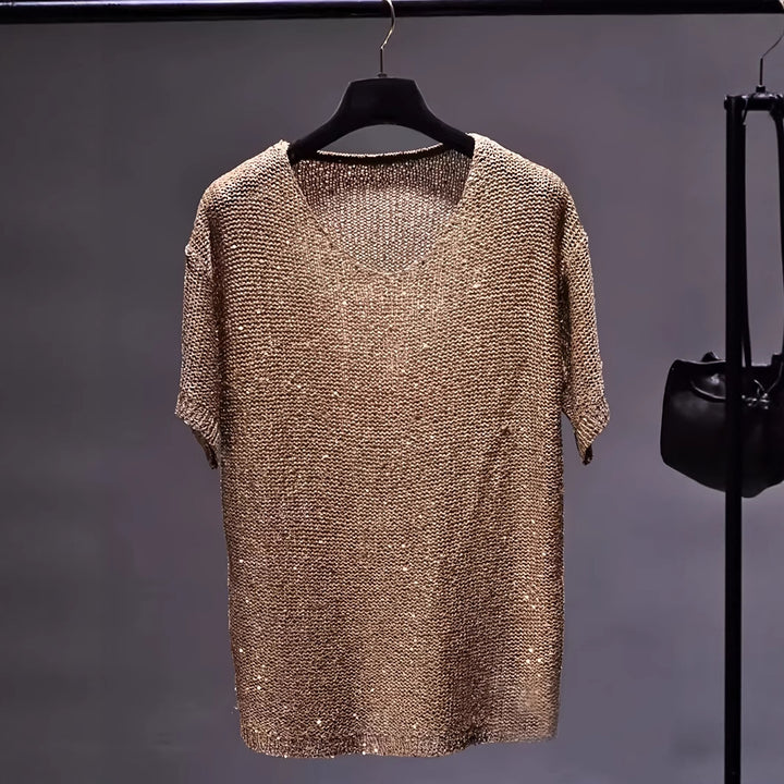 Dame Luxe Funklende Strikoverdel Stilla