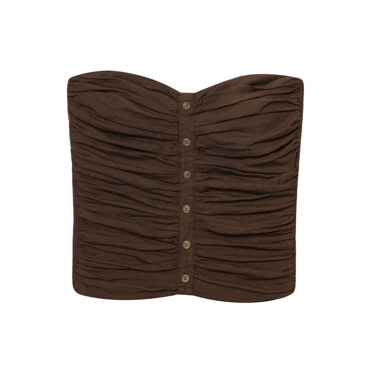 Femme Strapless Ruffle Top Stilla
