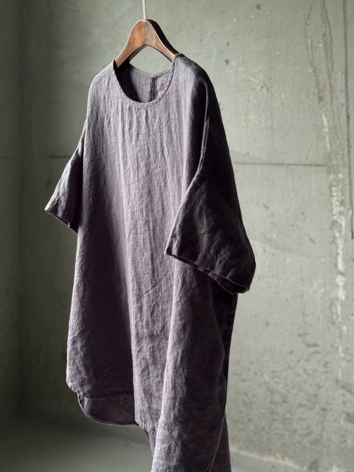 Femme Relaxed Fit Linned T-shirt med korte ærmer Stilla