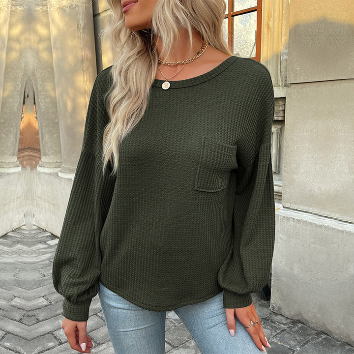 Dame Casual Langærmet skjorte med struktureret design og dekorativ lomme Stilla