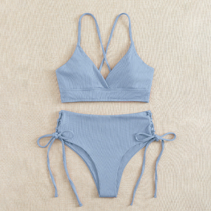 Dame bikini-sæt med raffineret snøre-detail Skovae