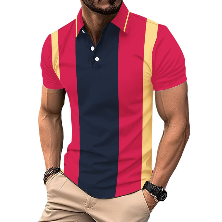Herre poloshirt med moderne farveblok-design Stilla