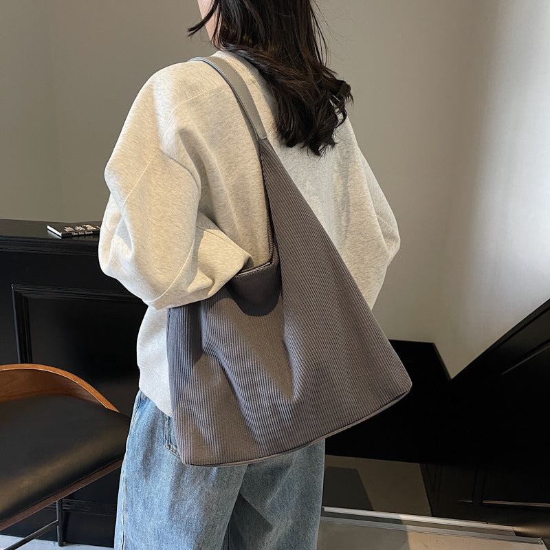 Femme Textureret Stof Slouchy Tote Bag Stilla