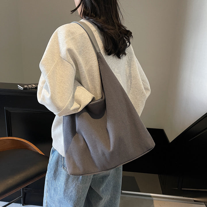 Femme Textureret Stof Slouchy Tote Bag Stilla