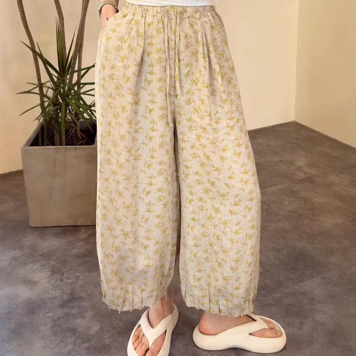 Dame Højttaljede Floraltryk Casual Culottes Stilla