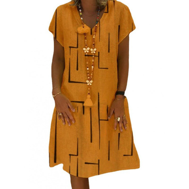 Stilla | Trendy Print V-Hals Kjole