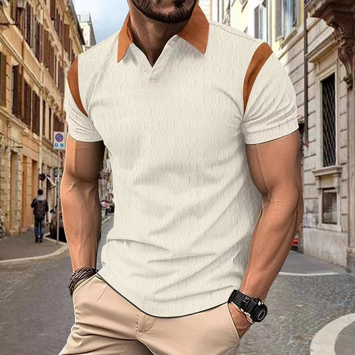 Herre polo shirt med moderne strukturerede detaljer og kontrastkrave Stilla