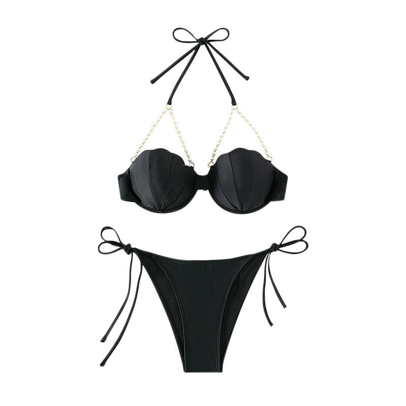 Dame Bikini-sæt med elegante guldakcenter og justerbare stropper Stilla