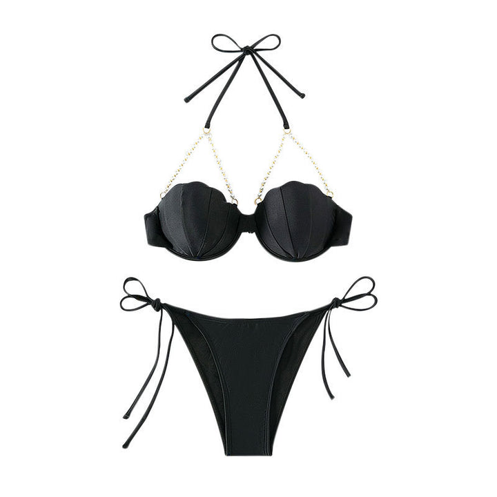 Dame Bikini-sæt med elegante guldakcenter og justerbare stropper Stilla
