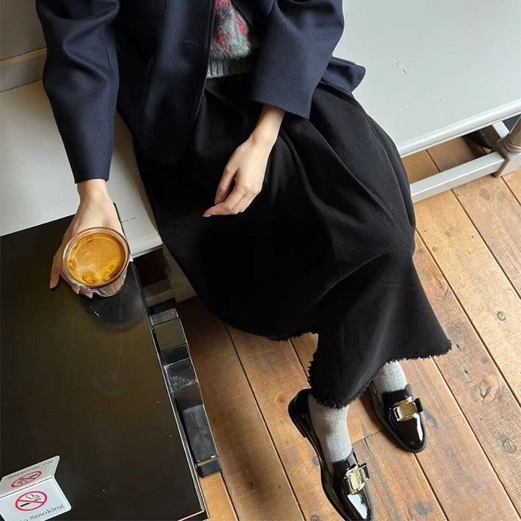 Damer elegante laklæder slippers med dekorativ spænde Stilla