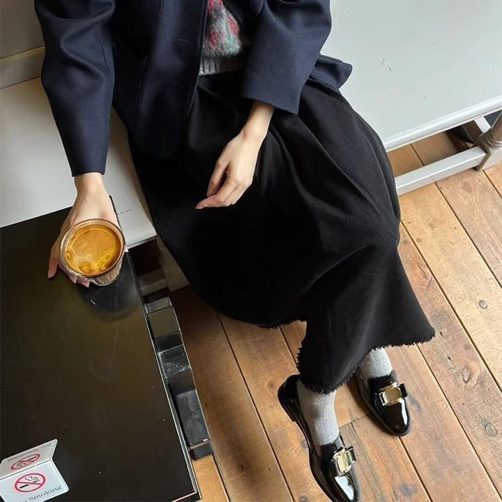 Damer elegante laklæder slippers med dekorativ spænde Stilla