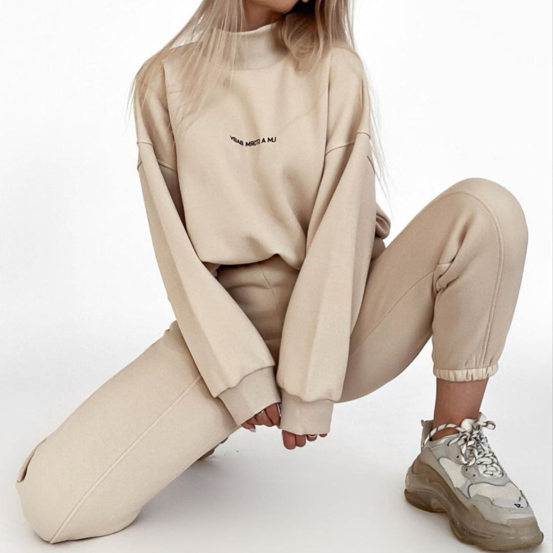 Stilla | Trendy kvinders trykt sweatshirt to-delt sæt
