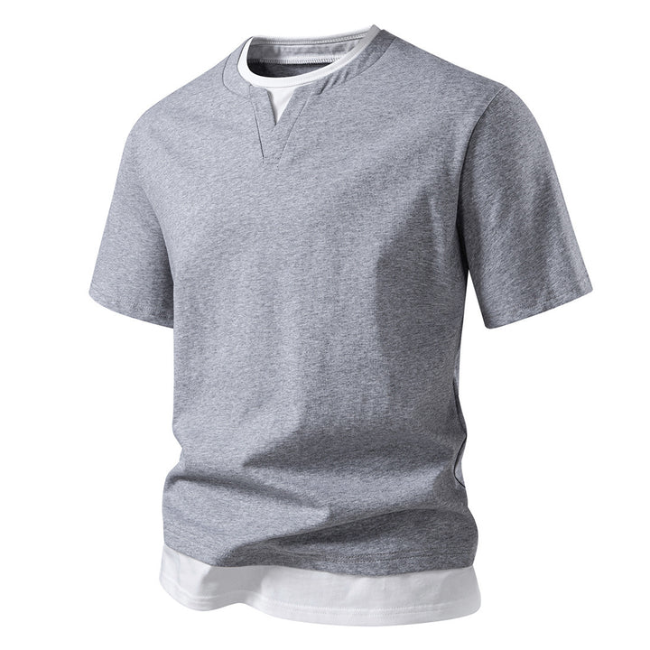Herre stilfuld kortærmet Henley-shirt Stilla
