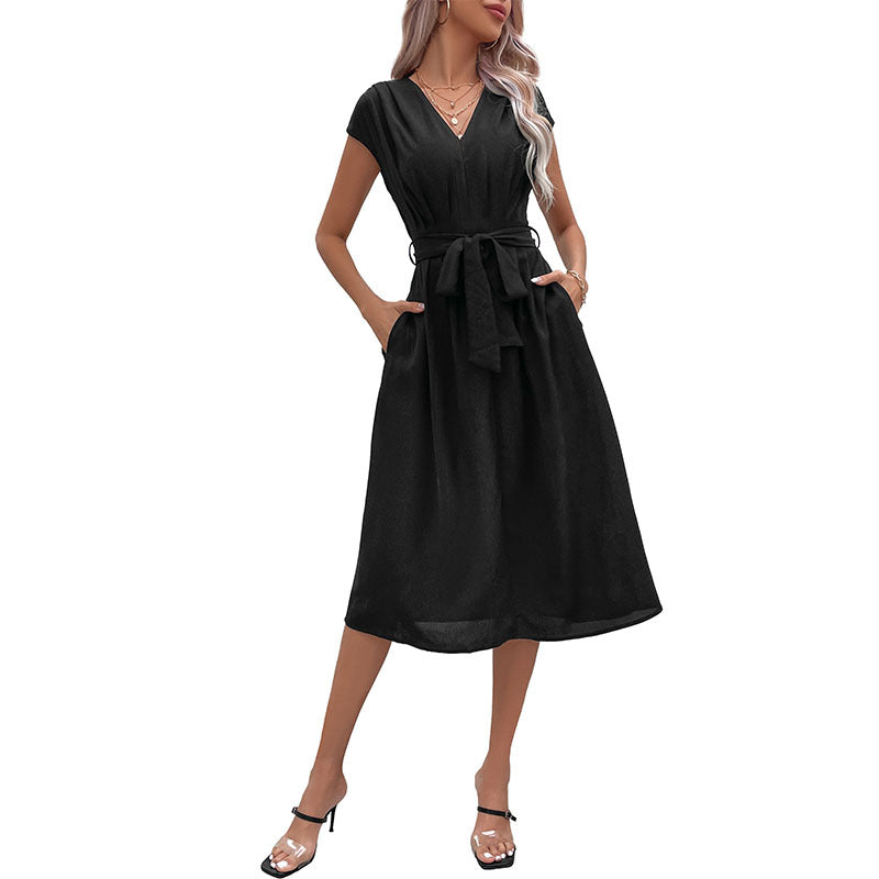 Damer Elegant Taljeret Midi-Kjole Stilla