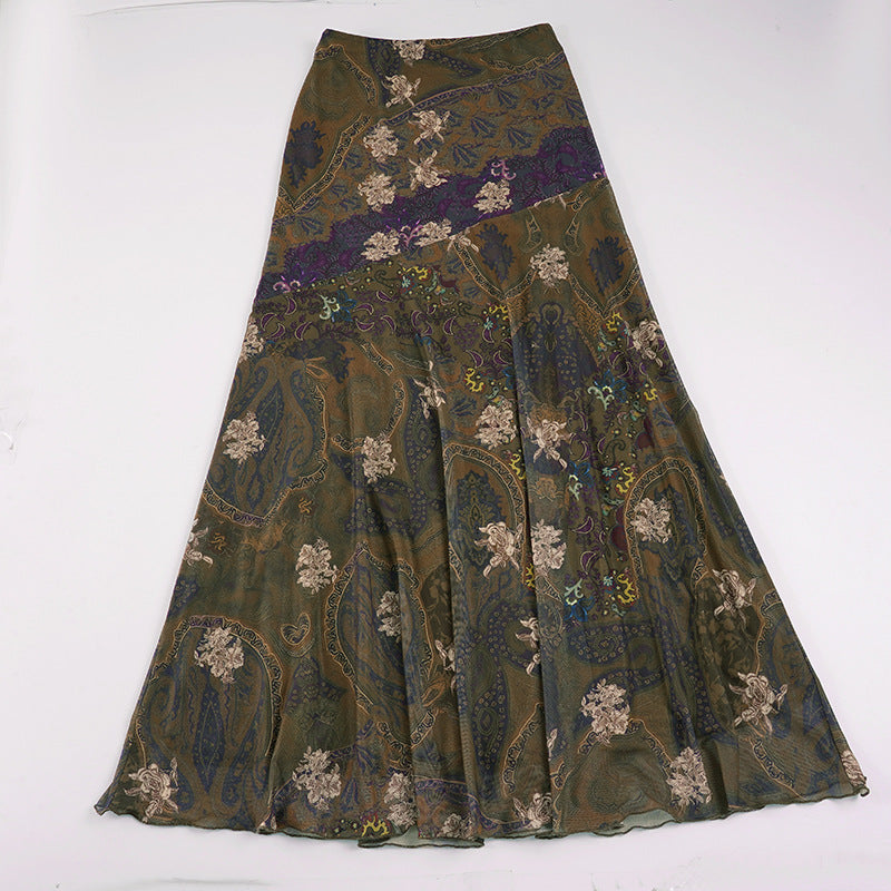 Dame maxikirtel i elegant boho-stil med blomsterdesign Skovae
