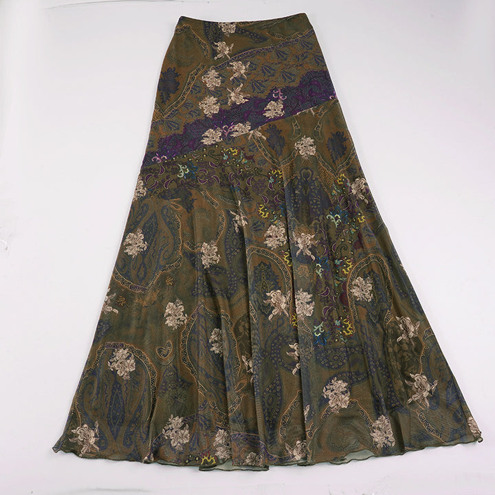 Dame maxikirtel i elegant boho-stil med blomsterdesign Skovae