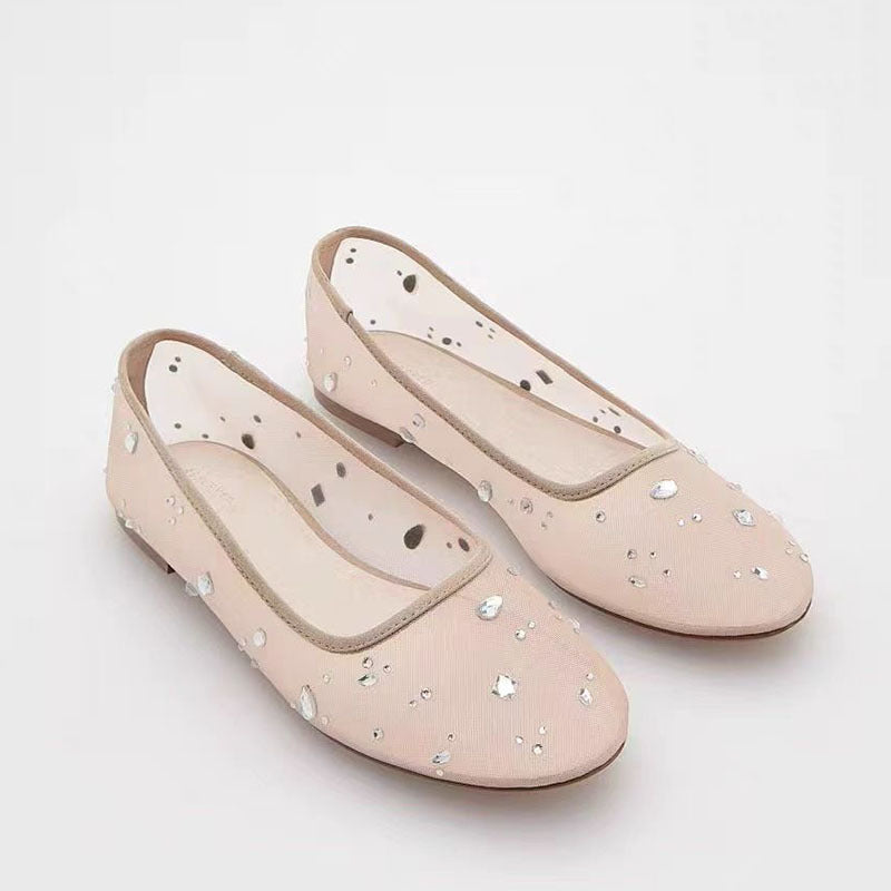 Femme Chic Dekoreret Transparent Ballerina-Flade Stilla