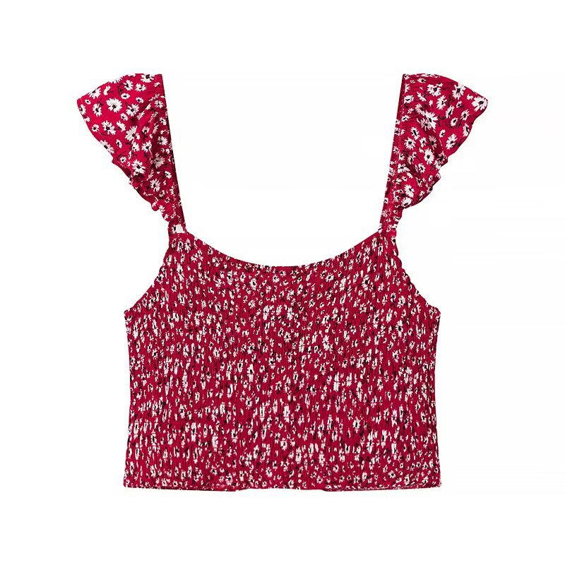 Femme Floral Crop Top og Maxi Skørt Sæt Stilla