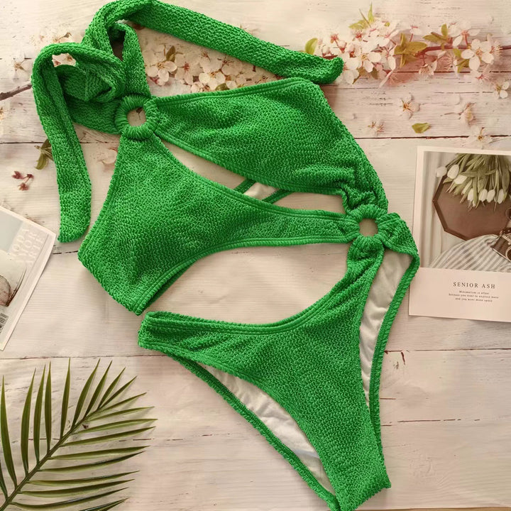 Femme High-Cut En-Skulder Bikini Sæt Stilla