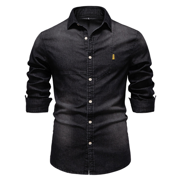 Herren Denim-Skjorte med moderne pasform og brystlomme Stilla