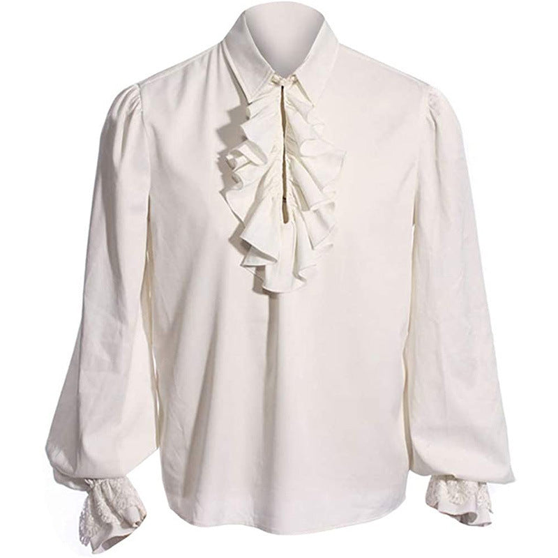 Dame elegant bluse med flæse detaljer og lange ærmer Stilla