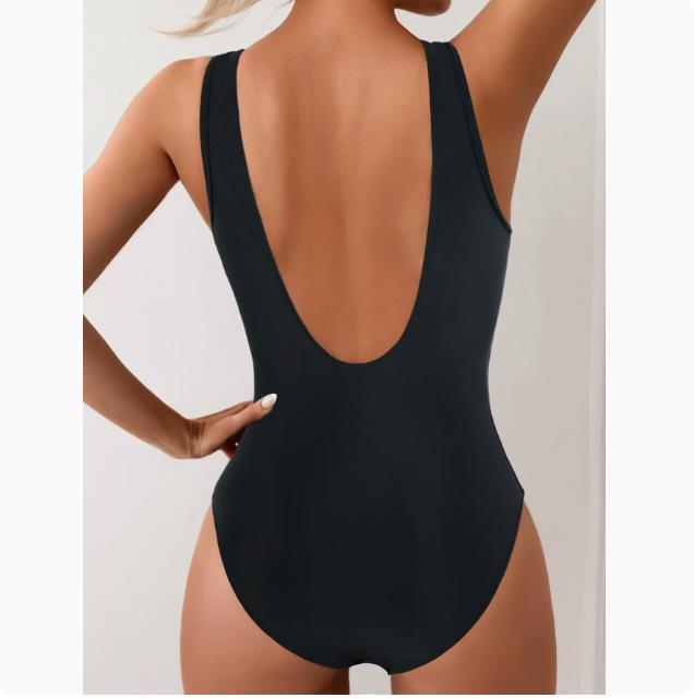 Dame Plunge Neck Mesh-Indsats Ént del Badeanstik Stilla