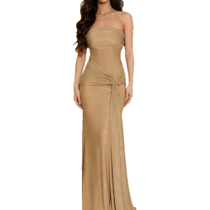 Dame Strapless Glamour Kjole med elegante sjaler Skovae