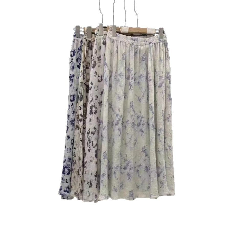 Femme Floral Print Maxi Nederdel Stilla