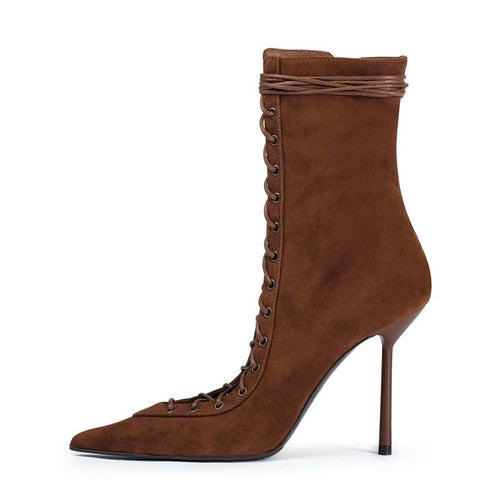 Femme Snørebånd-Høj-Stiletto-Støvler med skulpturelt design Stilla