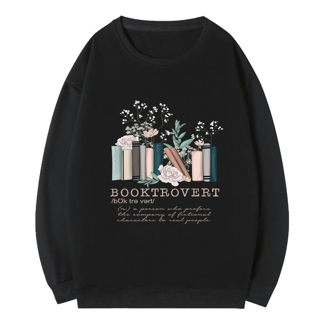 Kvinders sweatshirt med legende bogdesign og inspirerende tekst Stilla