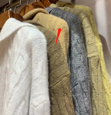 Kvinders Cozy Knit Sweater med Hætte og Kabelmønster Stilla