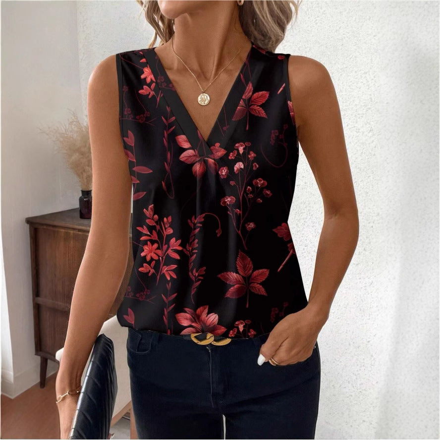 Damebluse med blomsterdesign Stilla