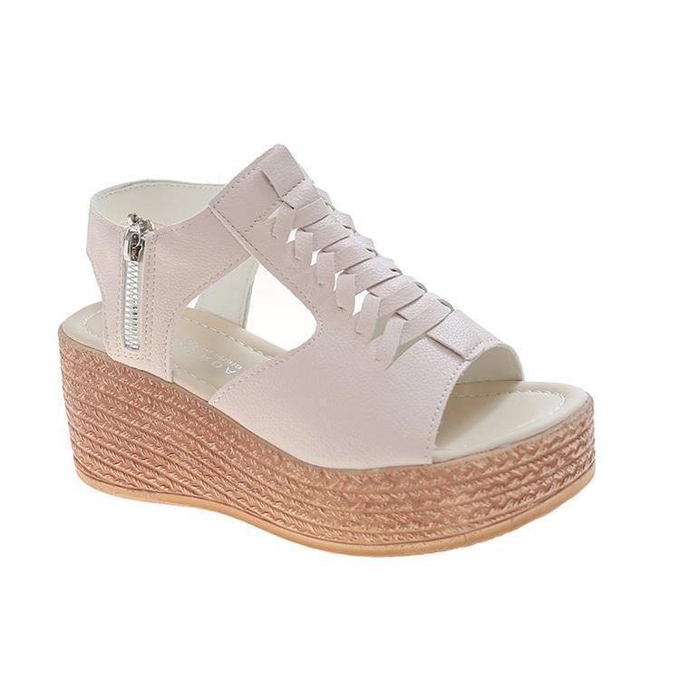 Dame wedge-sandaler med krydset remdesign og behagelig indersål Stilla